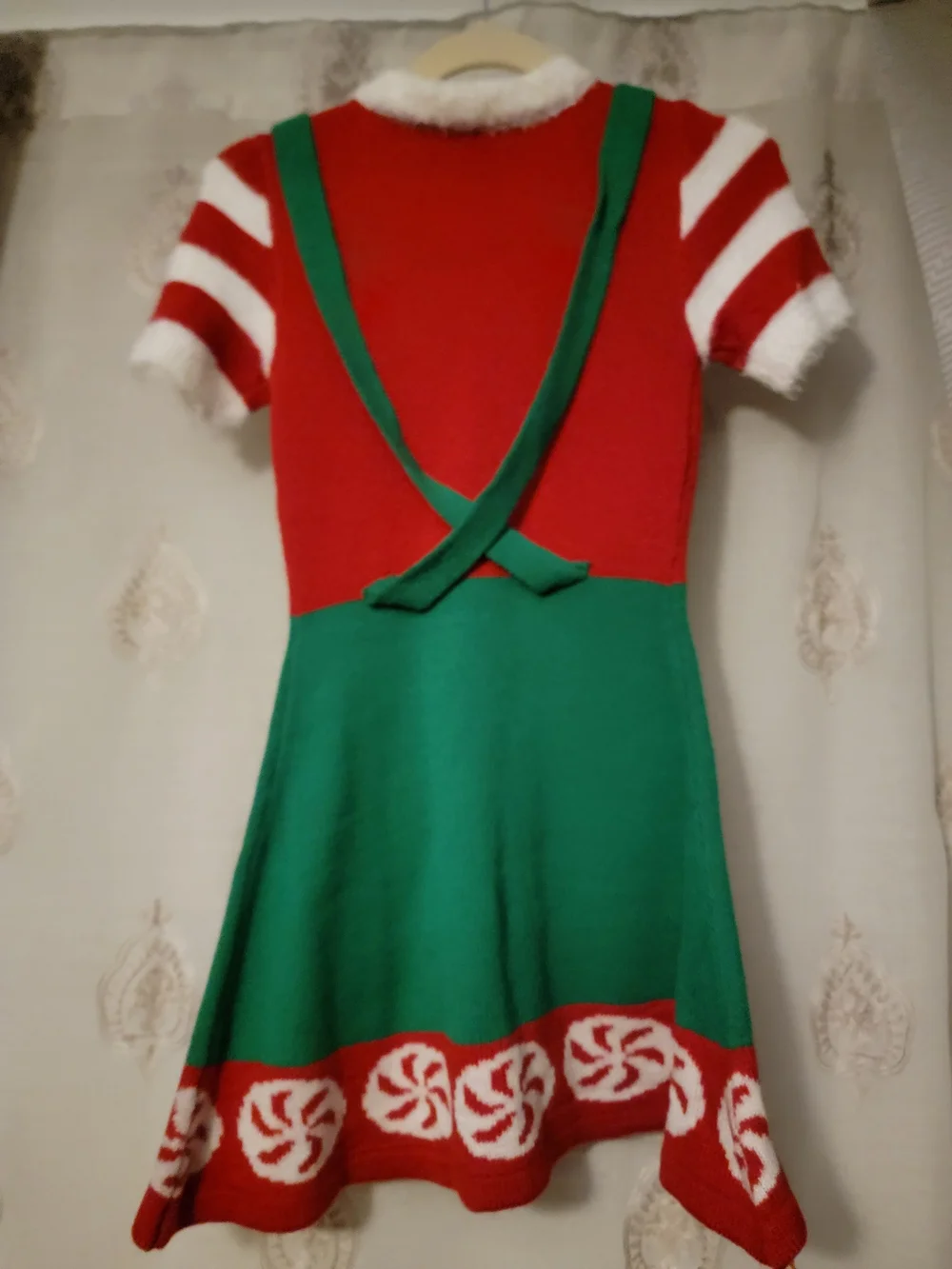 Knitted HOLIDAY ELF No Boundaries Red and White Kids Sweaterdress
